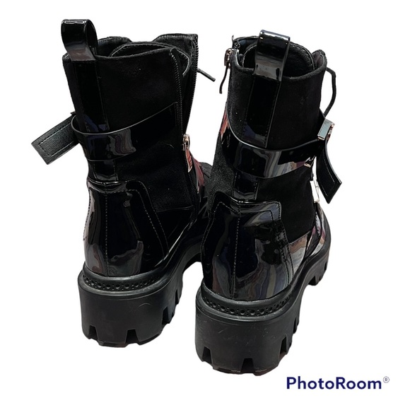 NWOT Pretty Litttle Things Platform Black Patent & Suede Boots! - Picture 5 of 7